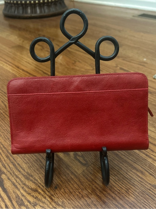 Tusk Handbags - TUSK Red Leather Travel Wallet Clutch Organizer Wristlet Passport Holder